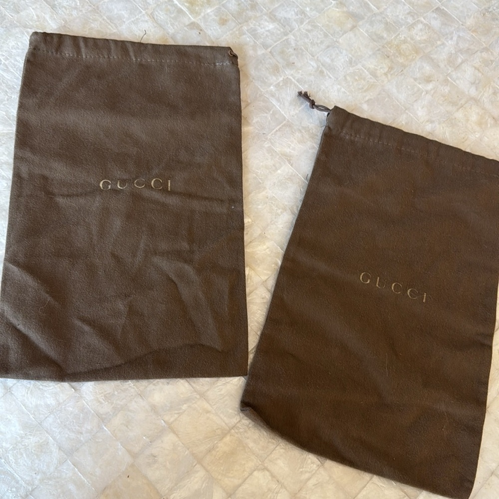 Two authentic Gucci dust bags for shoes wallet small bag made in Italy